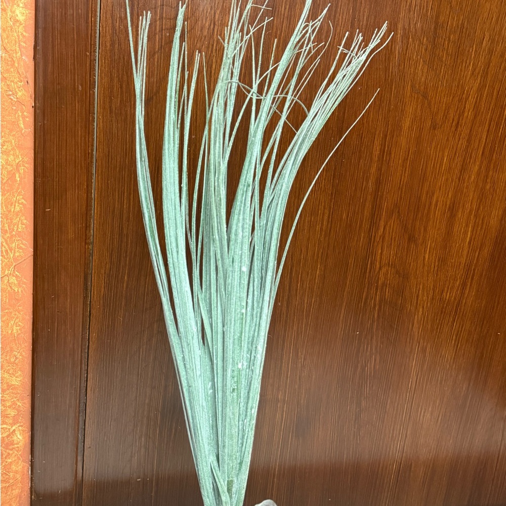 Artificial gray-green grass branch 27”
